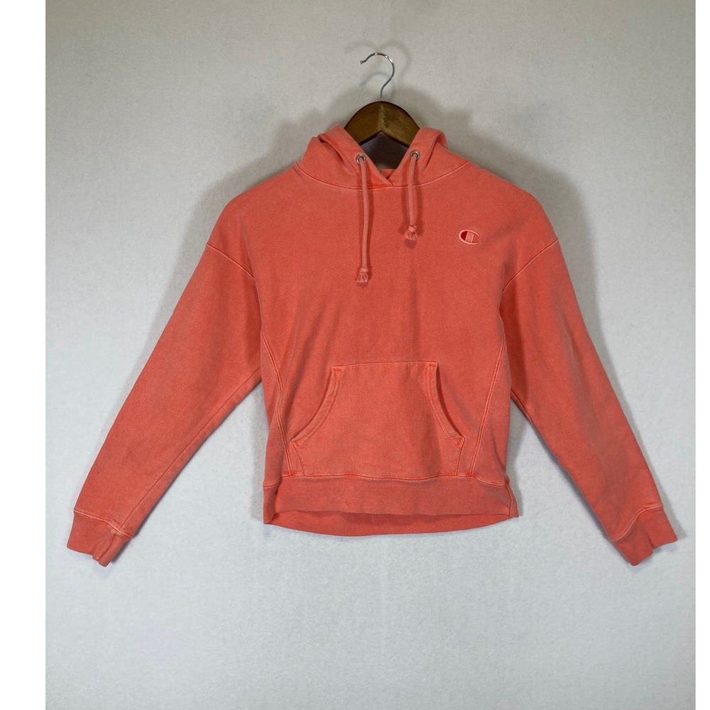 Sunwashed Coral Champion Reverse Weave Hoodie Womens Small Peach Pullover‎